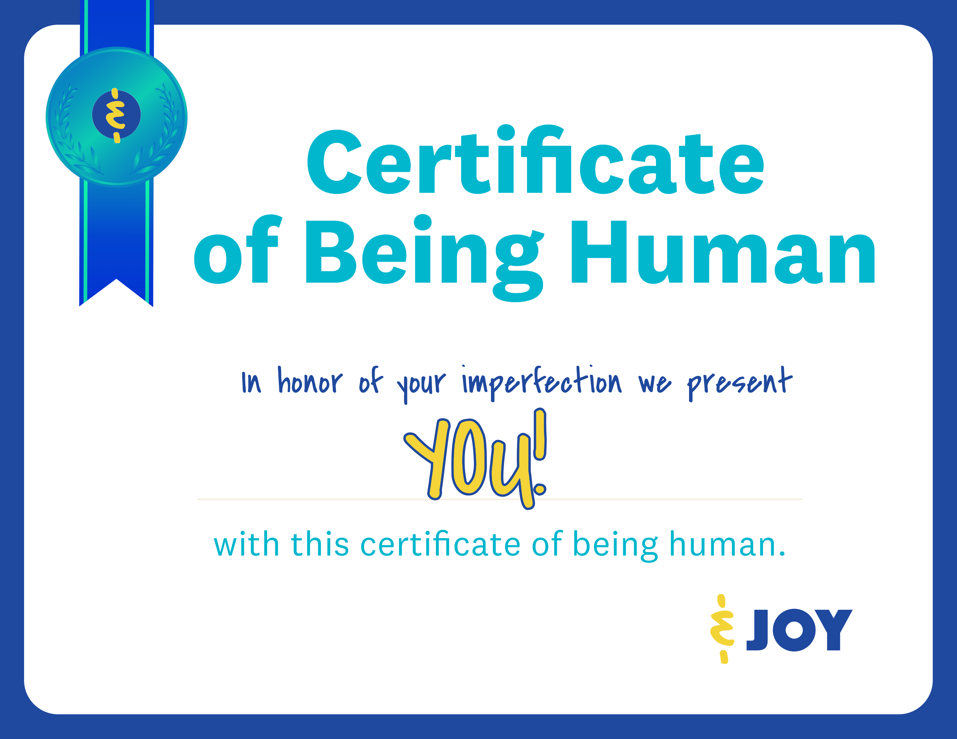 “Congratulations for being human.”